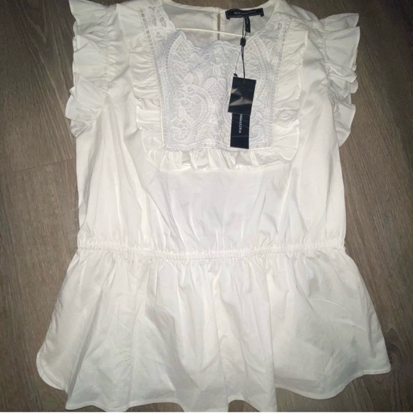 Off white Ruffle Sleeve Top Size Large MSRP $158 New with Tags!! - Picture 3 of 10